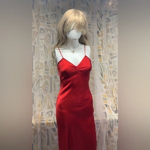 S1 LORE Vintage Red Silk Long Nightgown Size S